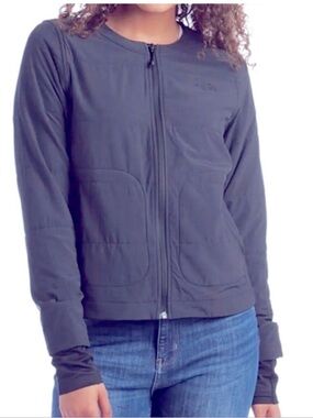 The North Face Mountain Sweatshirt Collarless Full-Zip jacket Sz M Blue Hike